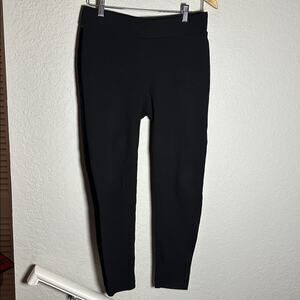 LOFT Black Tuxedo Leggings Velvet Side Stripe Classic Cocktail Party Medium